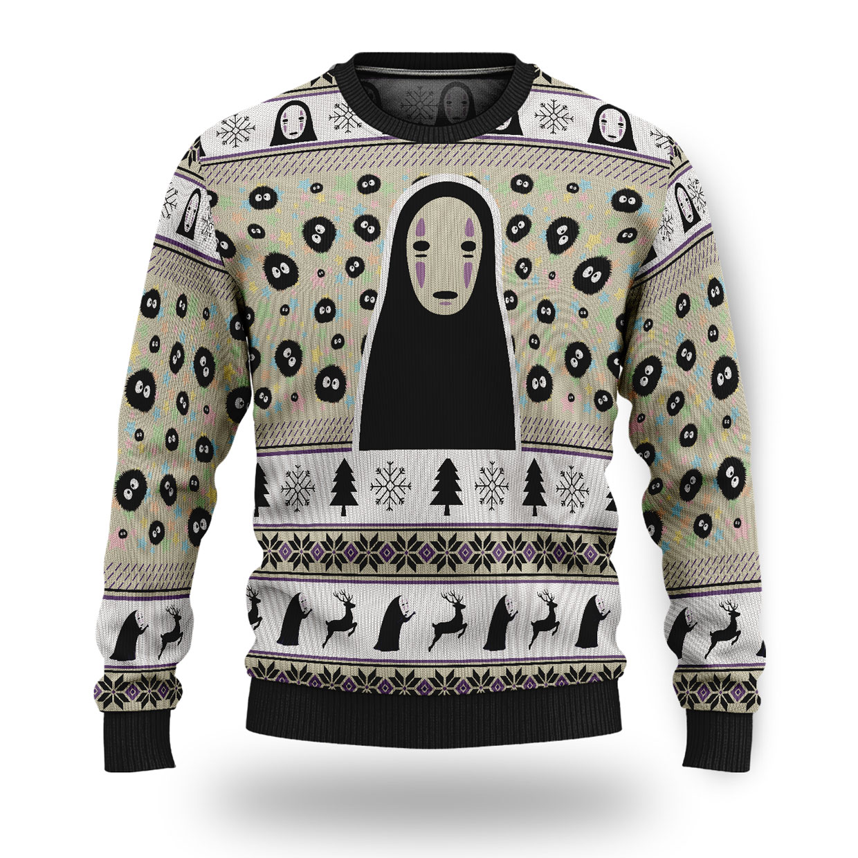 Spirited Away No Face Ugly Christmas Sweater 6 Spirited Away No Face Ugly Christmas Sweater 2