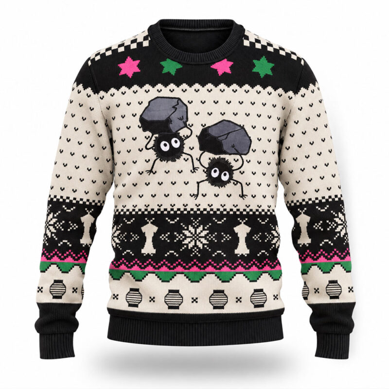 Spirited Away Soot Sprites Coal Ugly Christmas Sweater av