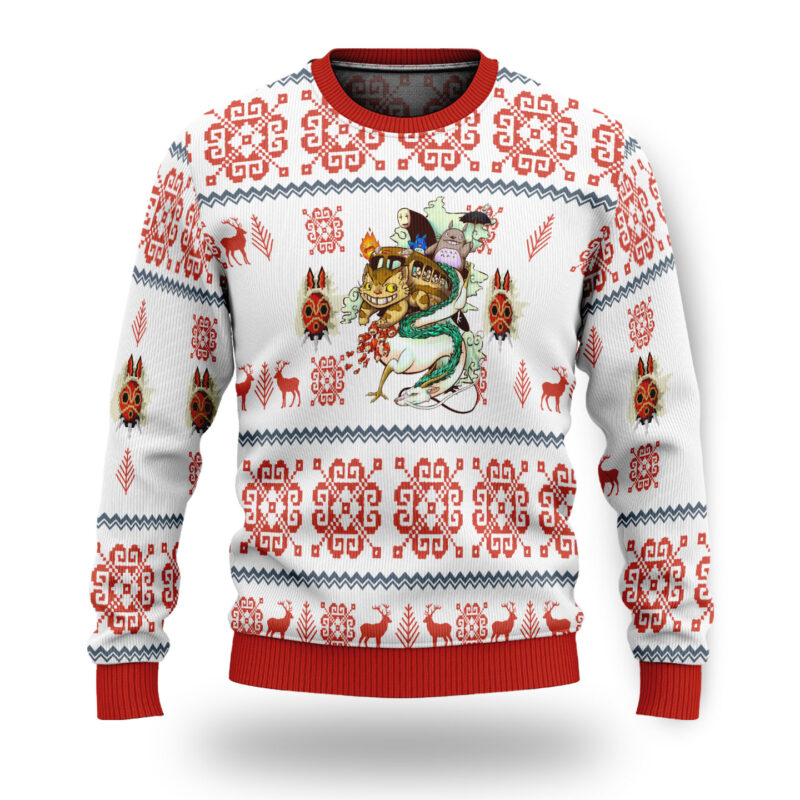 Studio Ghibli Catbus and Haku Ugly Christmas Sweater 2