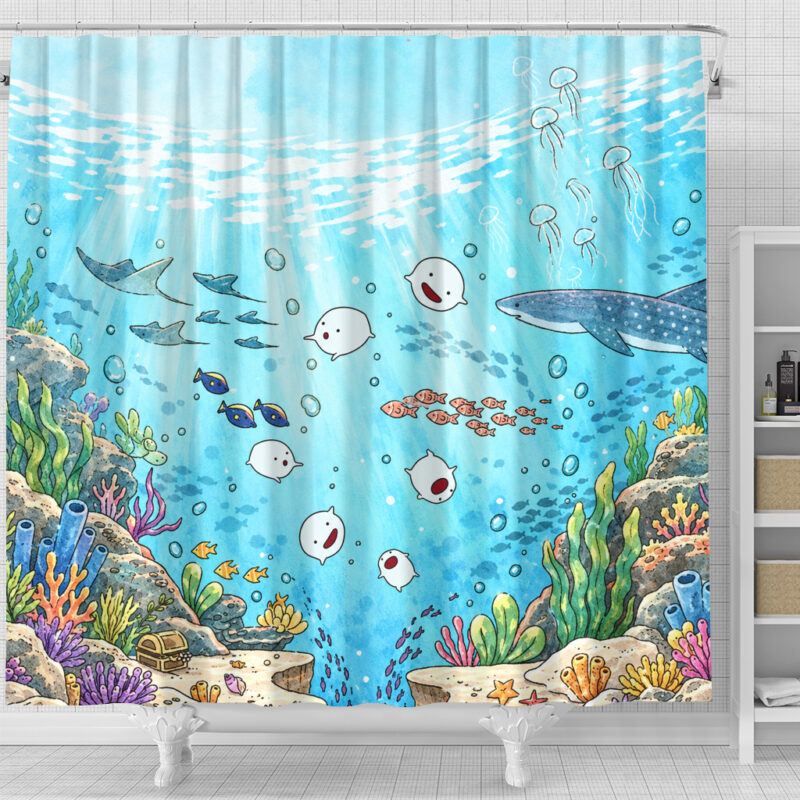 The Boy and the Heron Warawara Ocean Shower Curtain 1